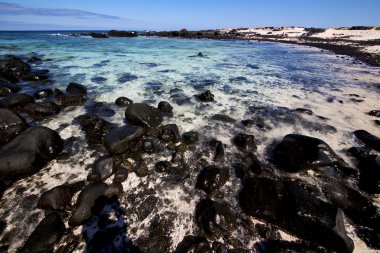 gökyüzü ışık plaj su lanzarote Adası köpük rock peyzaj
