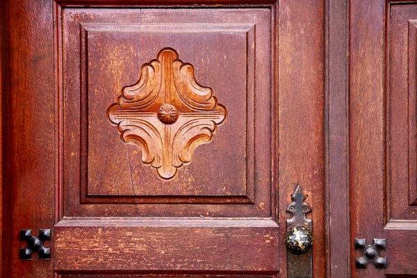 Spain knocker lanzarote abstract in the red brown — Stock Photo, Image