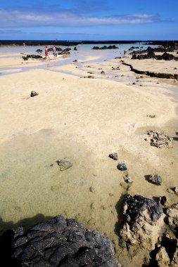 insanlar İspanya sarmal lanzarote siyah taştan