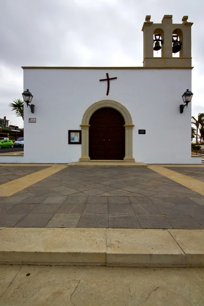 Çan kulesinin teguise arrecife kilisede Teras — Stok fotoğraf