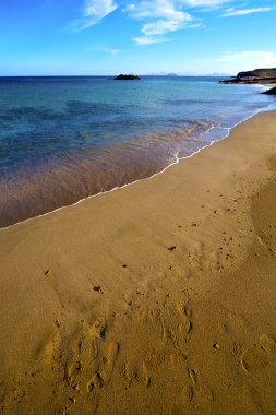 Coast insanlar lanzarote İspanya suda taş