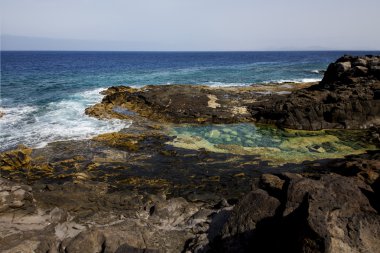lanzarote gökyüzü bulut plaj su misk ve summe Sahili