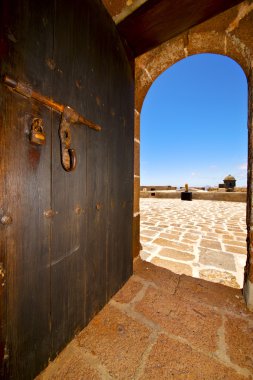 içinde teguise arrecife castillo de las coloradas İspanya eski t