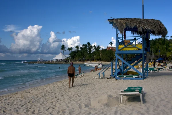 Badmeester stoel cabinrepublica dominicana rock steen — Stockfoto