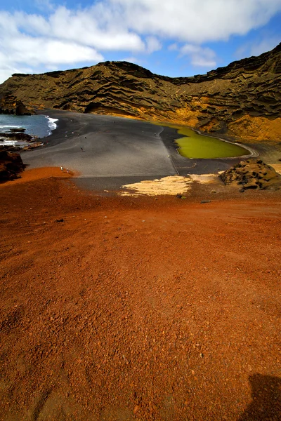 Niebo ocean woda w el golfo lanzarote — Zdjęcie stockowe