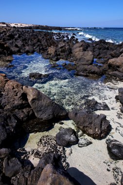 gökyüzü ışık plaj su lanzarote Adası köpük kaya