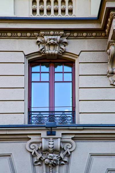 Old wall window centre of city lugano Switzerland — Stock Photo, Image