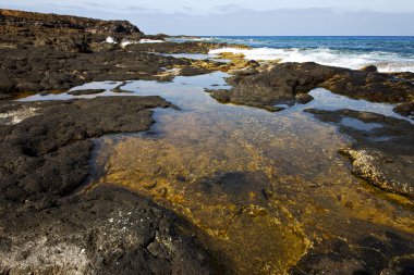 plaj ışık lanzarote köpük rock İspanya taş gökyüzü bulut