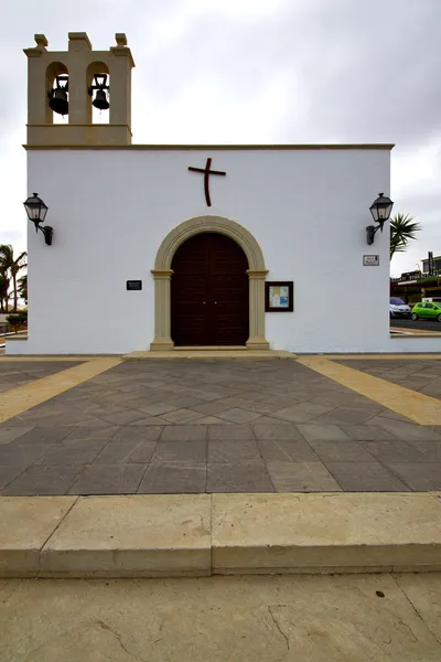 Campanario teguise terraza iglesia arrecife — Foto de Stock