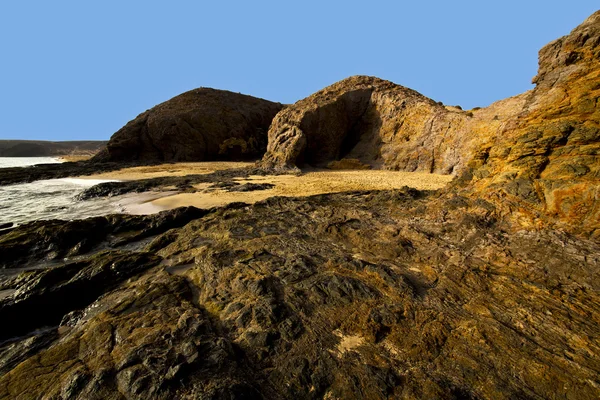 Spanien landschaft rock ky cloud lanzarote insel — Stockfoto