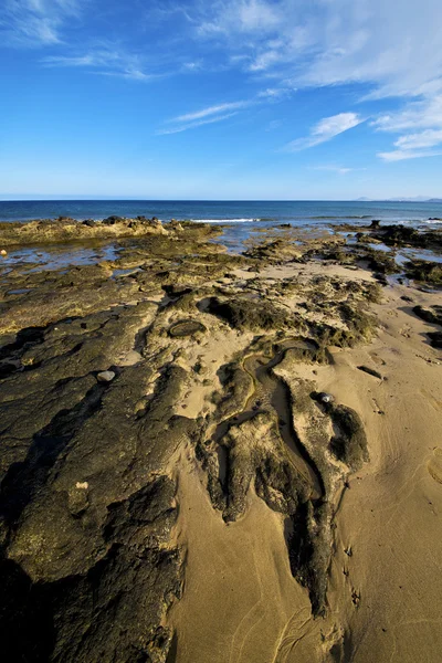 Piedra cielo nube playa agua almizcle estanque costa — Foto de Stock