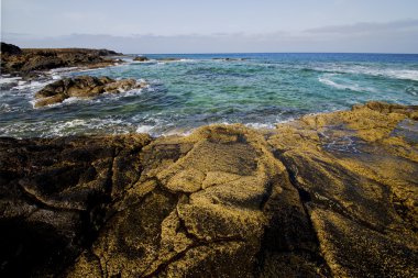 İspanya s bulut kıyı şeridi ve yaz aylarında lanzarote