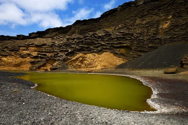 Étang de musc rochers à el golfo lanzarote — Photo