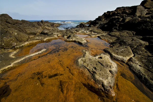 Spanje landschap rots s in lanzarote isle — Stockfoto