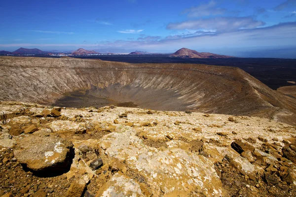 Verano de timanfaya vulcanica en los volcanes lanza españa —  Fotos de Stock