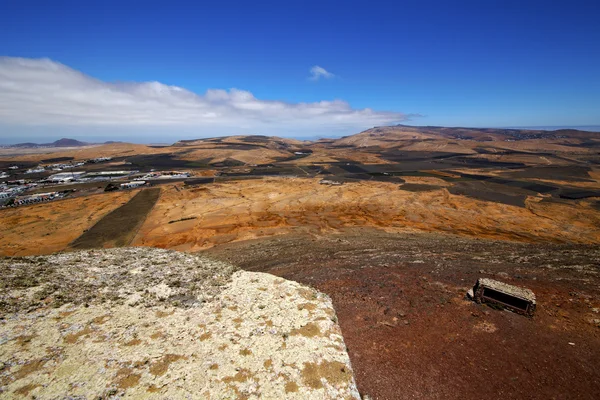 Španělsko lanzarote panoramata hradu strážní věž a slot — Stock fotografie