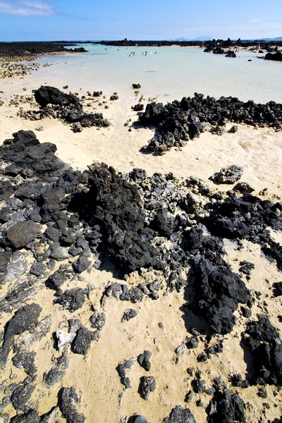 人民的黑色岩石兰萨罗特岛 — 图库照片