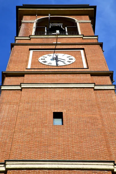 Cairate varese Italien den gamla vägg terrass kyrkliga watch klockan — Stockfoto