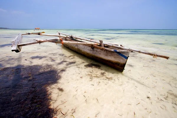 Ontspan in de blauwe lagune van zanzibar Afrika kustlijn — Stockfoto