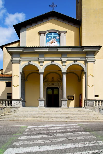 Zebrastreifen Kirche albizzate italien die alte Mauer — Stockfoto