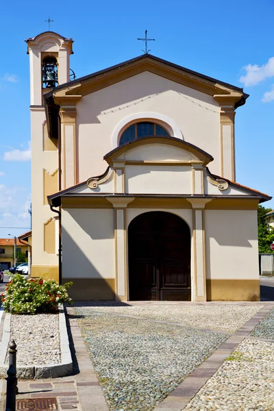 Church    olona   italy the old   window  clock and bell tower — Stock Photo, Image