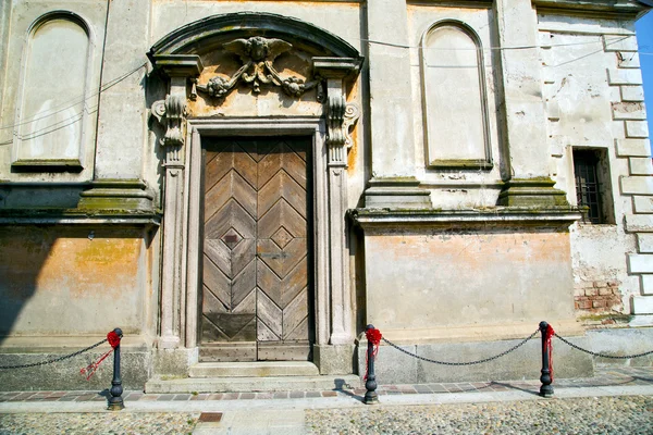 Italy church santo   varese  the old door entrance — Stock Photo, Image