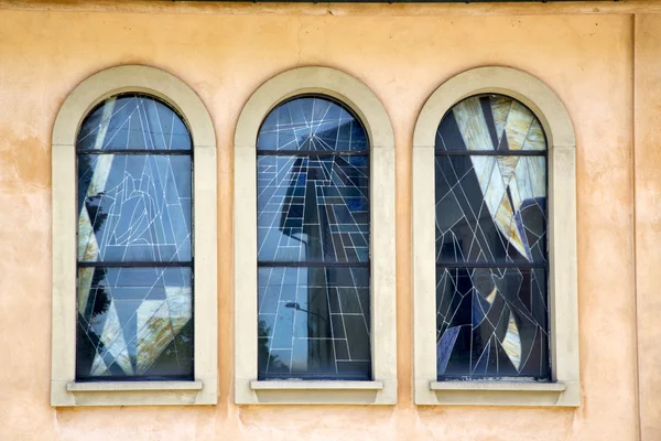 Jerago cross church   window   and mosaic wall — Stock Photo, Image