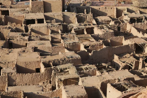 沙漠中古代东部城市废墟的空中拍摄 — 图库照片
