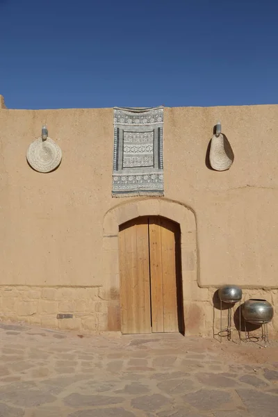 Nahaufnahme Der Mauer Eines Antiken Gebäudes Der Wüste — Stockfoto