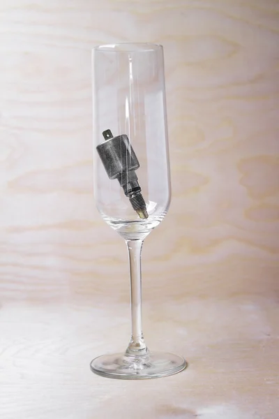 Glass with a valve — Stock Photo, Image