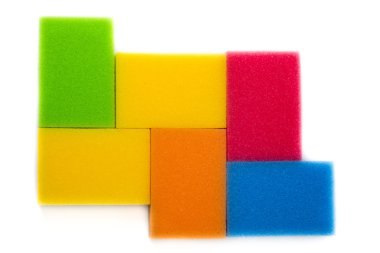 Sponge on the white background