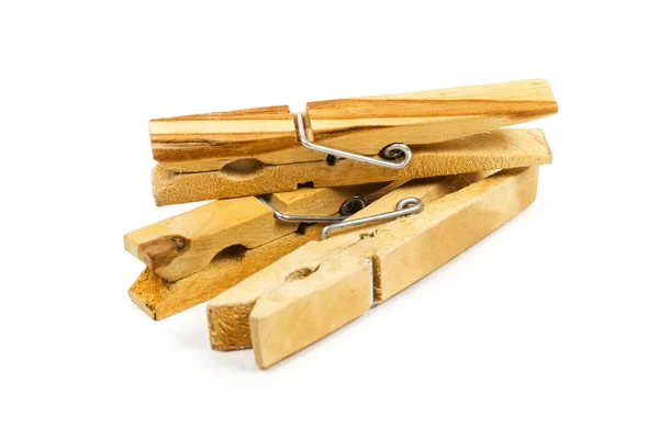 Clothespin no fundo branco — Fotografia de Stock