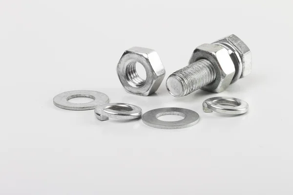 Fasteners on the white background — Stock Photo, Image