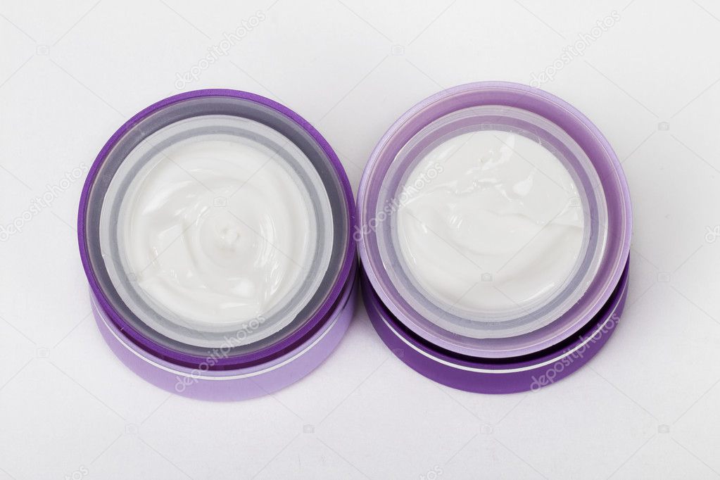 Cosmetics on the white background