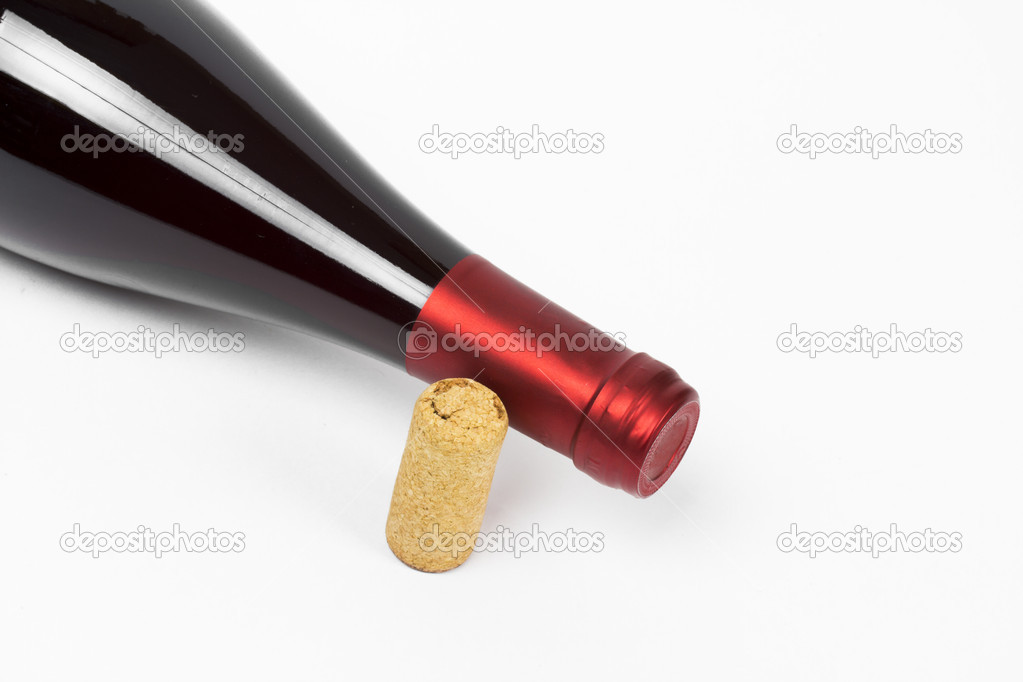 Wine on the white background