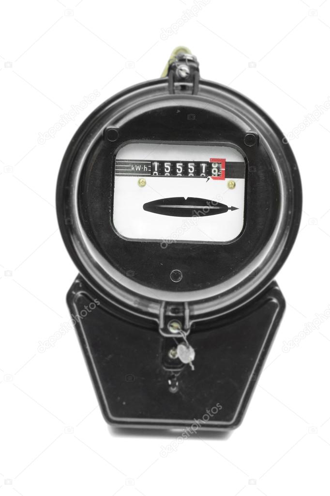 Electric meter on the white background