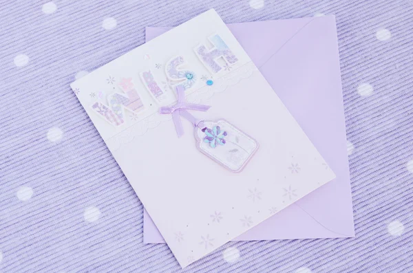 Tender postcard on lavender background — Stock Photo, Image