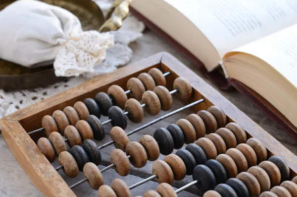 Stilleben med vintage trä abacus — Stockfoto