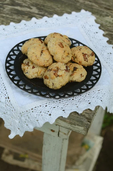 Домашнее печенье с грецким орехом — стоковое фото