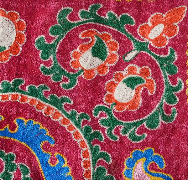 Partie du motif de broderie uzbek traditionnel — Photo