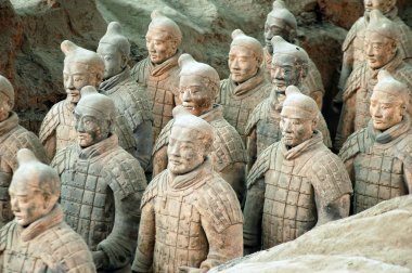 Terracotta Army near the city of Xian, China clipart