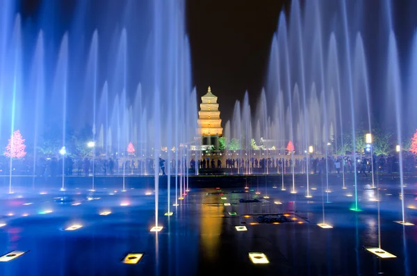 Musical Fountain Show em Xian Imagens Royalty-Free