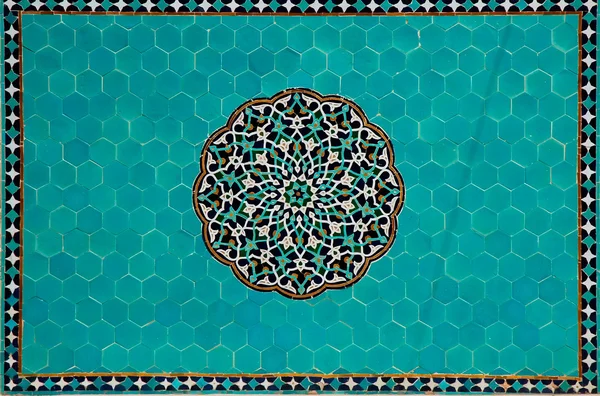 Mosaico islâmico com azulejos azuis Fotografias De Stock Royalty-Free