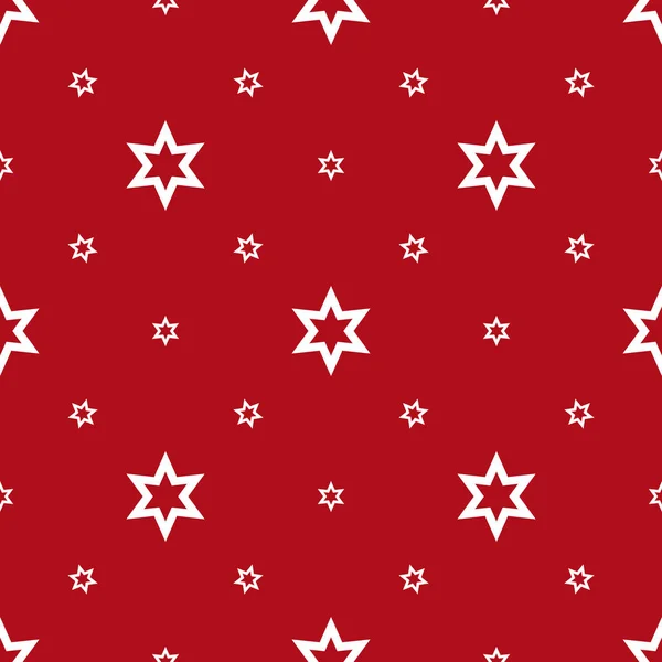 Бесшовный рисунок белых звёзд на красном фоне — стоковый вектор