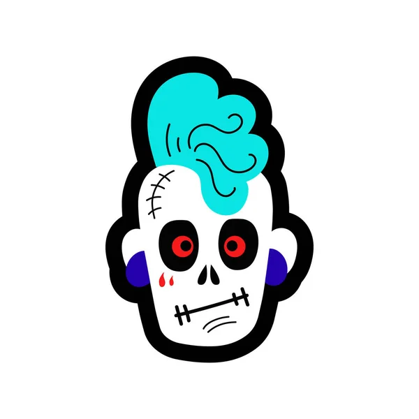 Crâne de zombie pour Jour des Morts — Image vectorielle
