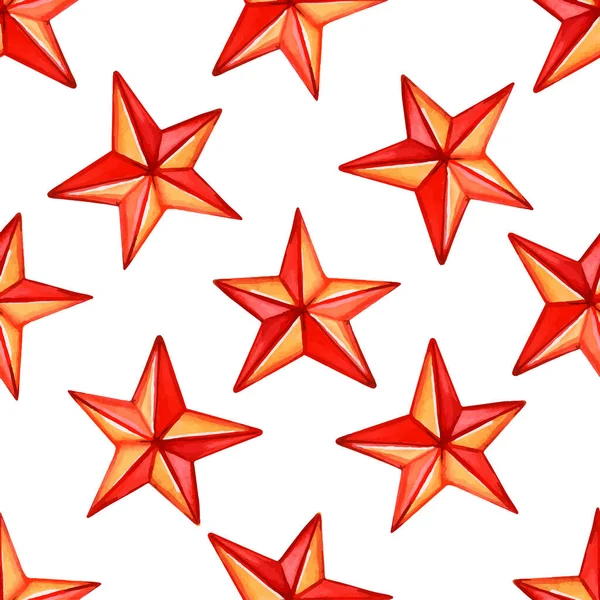 Naadloos patroon met rode sterren. Kerstvakantie patroon — Stockvector