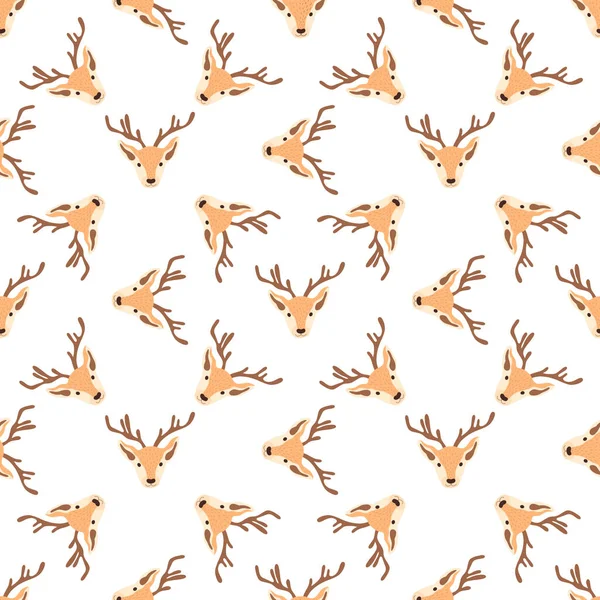 Seamless Christmas pattern with deer — Stock Vector