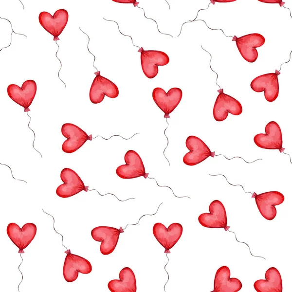 Patrón con globos cardíacos.Patrón del día de San Valentín — Archivo Imágenes Vectoriales