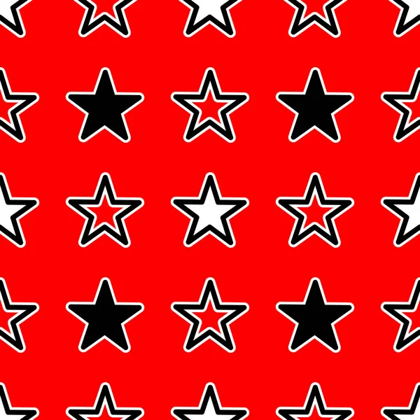 Patrón estrella sobre fondo rojo — Vector de stock