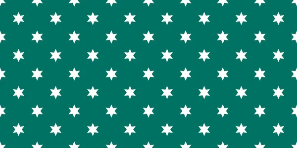 Wzór białych gwiazd na zielonym tle — Wektor stockowy